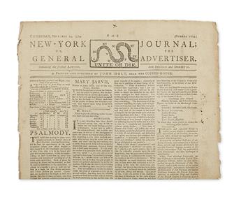 (AMERICAN REVOLUTION--PRELUDE.) The New-York Journal; or, the General Advertiser.